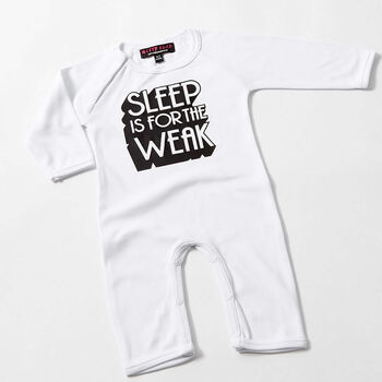 Sleep Is For The Weak Cool Babygrow / Romper Suit, 2 of 5