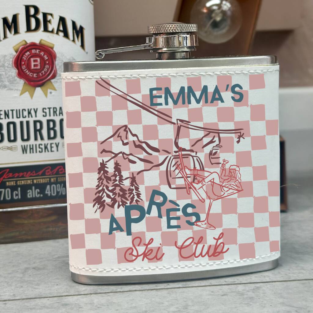 Personalised Cocktail Apres Ski Club Hip Flask, 1 of 2