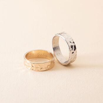Personalised Hammered Band Ring, 2 of 5