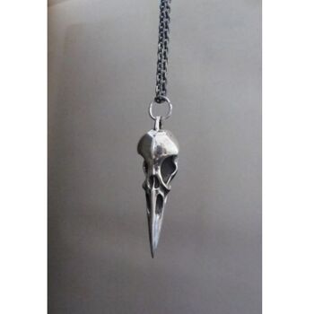 925 Silver Large Bird Skull Necklace, 4 of 4