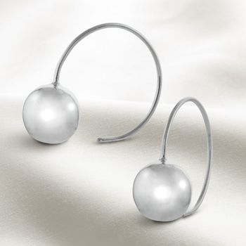 Open Hoop Sterling Silver Ball Earrings, 3 of 4