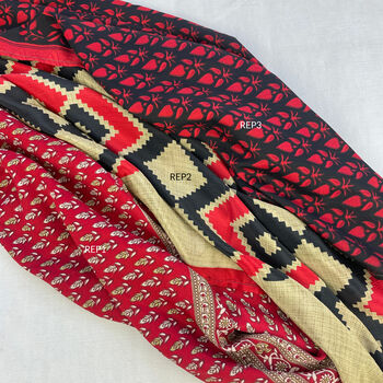 Fair Trade Recycled Sari Hair Neck Scarf Square 55cm, 10 of 12