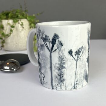 Personalised Mug With Handmade Grasslands Print, 2 of 12
