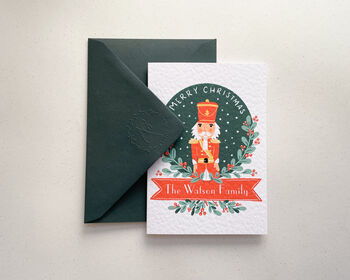 Personalised Nutcracker Christmas Greetings Card, 5 of 5