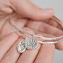 Personalised Print Charm On A Hammered Bangle Bracelet, thumbnail 1 of 8