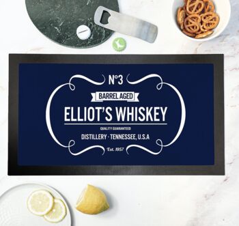 Personalised Vintage Whiskey Bar Mat, 4 of 4