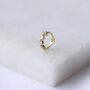 9ct Solid Gold Claw Set Cz Helix Hoop Earring, thumbnail 4 of 5
