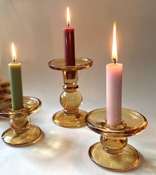 Amber Glass Candlesticks, 4 of 5