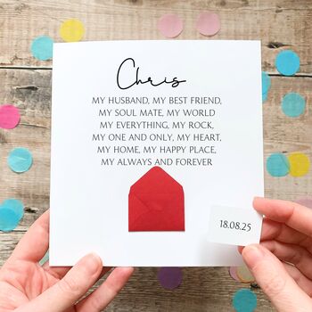 Personalised Birthday Card For Husband, Wife, My Everything, Romantic Card With Verse, 3 of 7