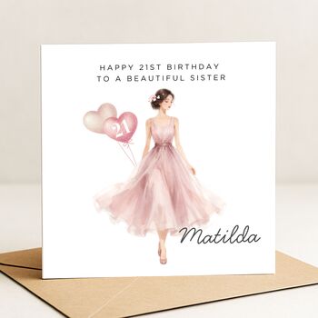 21st Birthday Card Custom For Sister, 2 of 7