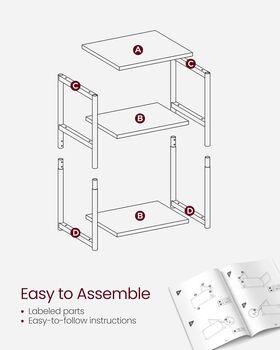 Three Tier Sofa Side Table With Steel Frame, 8 of 10