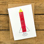 Blast Off Children's Rocket Greeting Card, thumbnail 1 of 4