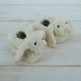 Cream Bunny Baby Slippers, Personalised, Gift Boxed, thumbnail 5 of 7