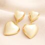Chunky Double Heart Drop Earrings, thumbnail 3 of 6