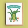 Funny Crocodile Birthday Card, thumbnail 1 of 2