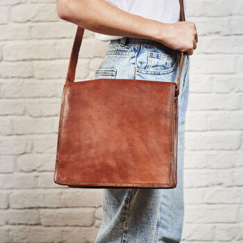 Personalised Leather Messenger Bag, 2 of 3