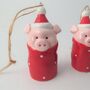 Christmas Pig In Blanket Ceramic Decoration, thumbnail 2 of 5