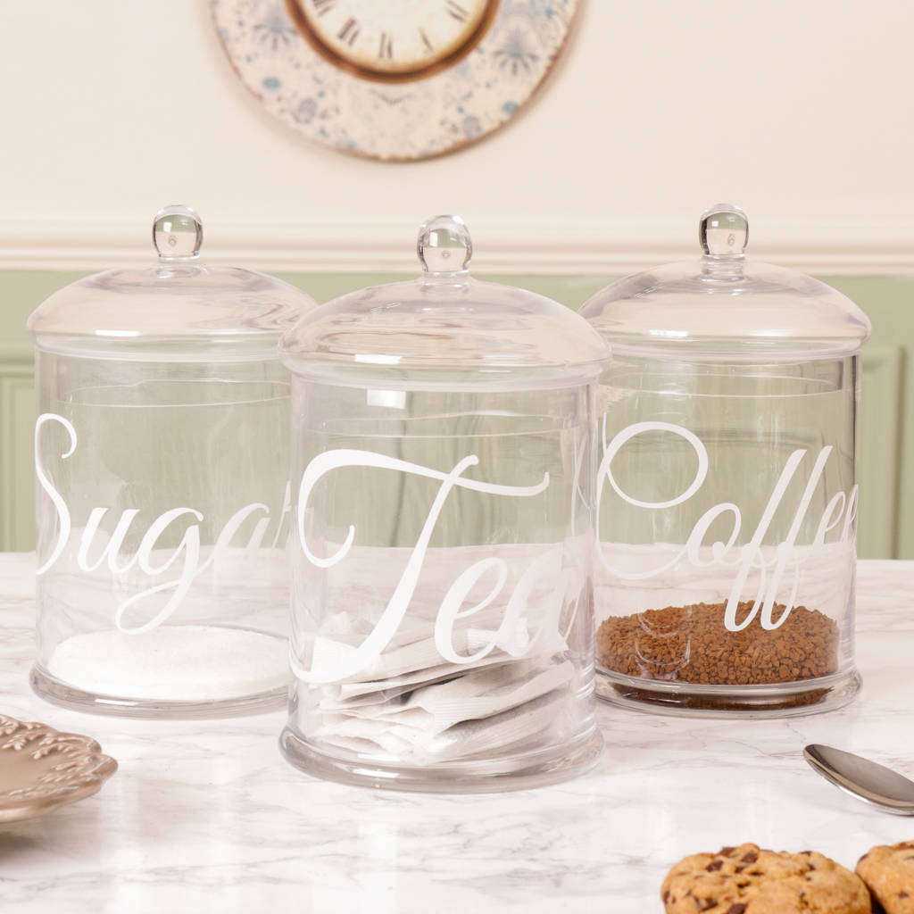 contemporary tea coffee sugar canisters