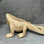 Hand Carved Wood Iguana Figurine 30cm Wood Animal Gift, thumbnail 3 of 12