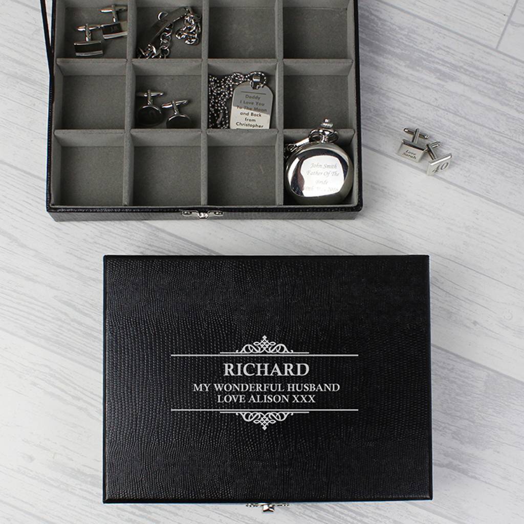 Image of Personalised Large Cufflink Compartment Box