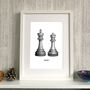 Personalised King And Queen Chess Print, thumbnail 1 of 2