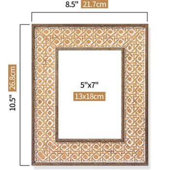 Orange Bohemian Photo Frame 5x7 With 3D Pattern, 2 of 4