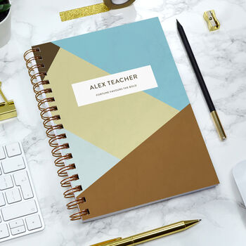 Personalised Colour Block Combined Diary And Notebook, 4 of 12