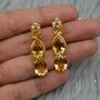 Pearl, Citrine Teardrop Gold Earrings, thumbnail 1 of 8
