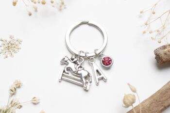 Personalised Horse Riding, Show Jumping Keyring Equestrian Gift, 2 of 8