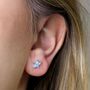 Sterling Silver Blue Opal Star Stud Earrings, thumbnail 4 of 8