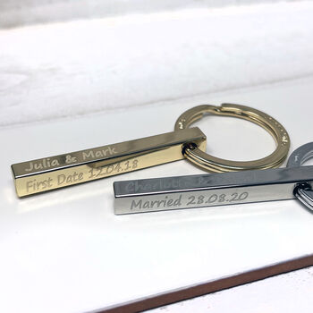 Personalised Special Dates Bar Keyring, 2 of 4