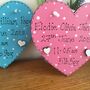 Personalised New Baby Twins Wooden Hearts, thumbnail 3 of 4