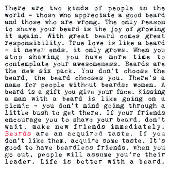 Beard Quotes Gift Print For Him, 3 of 7