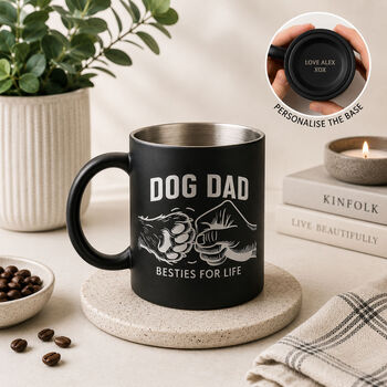 Personalised Dog Dad Father's Day Gift Engraved Mug, 2 of 3