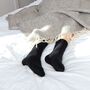 Ribbed Cuff Women's Bed Socks – Black, thumbnail 5 of 6