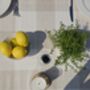 Neutral Gingham Outdoor Tablecloth With Parasol Hole, thumbnail 2 of 5