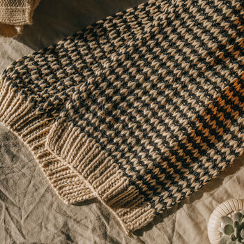 Monochrome Zigzag Knitted Scarf, 2 of 3