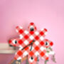 Gingham Flower Shape Decorative Clock, thumbnail 3 of 6