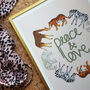 Peace And Love Illustrated Animal Print, thumbnail 4 of 12