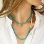 Long Turquoise Howlite Beaded Necklace With Sterling Silver Beads, thumbnail 1 of 11