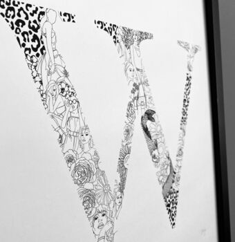 'Letter W' Linear Illustration Print, 4 of 7