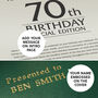 Personalised 70th Birthday Milestone Newspaper Book, thumbnail 4 of 11