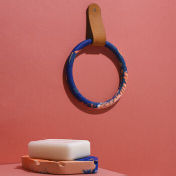 Jesmonite Marbled Towel Ring And Leather Strap, 2 of 7