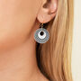White And Black Stripey Circular Earrings, thumbnail 4 of 6
