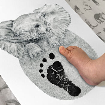 Personalised Baby Elephant Footprint Kit, 2 of 6