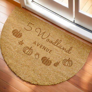 Personalised Pumpkin Half Moon Doormat, 2 of 4