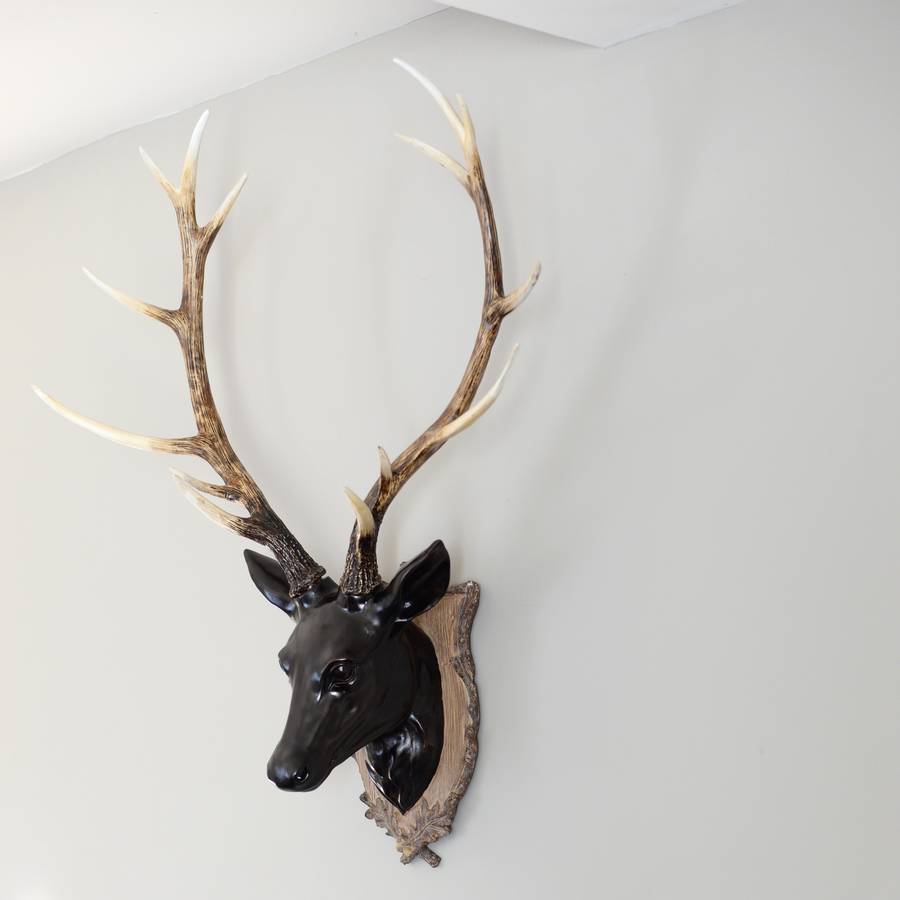 Large Black Deer Head Decoration