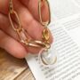 Rosy Glass Bead Gold Plated Chain Bracelet, thumbnail 2 of 7