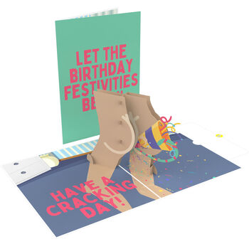 Cracking Birthday! 3D Pop Up Funny Birthday Card! Cheeky Silly Joke B'day Bum Card For Men And Women, 6 of 9