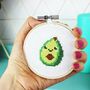 Avocado Mini Cross Stitch Kit, thumbnail 2 of 8